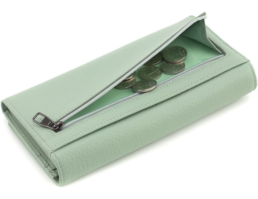 Стильный женский кошелек на магнитах Marco Coverna W002 Light Green - Фото № 4