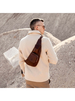 Однолямчатый рюкзак-слинг из натуральной кожи Time Resistance 5223501