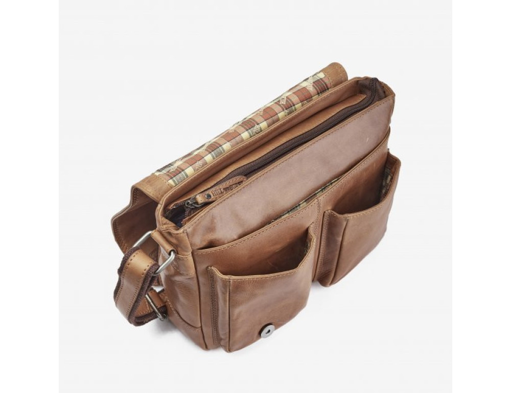 Руда шкіряна сумка через плече Hill Burry HB3062 Brown - Фотографія № 2