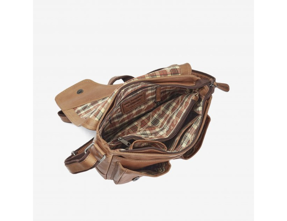 Руда шкіряна сумка через плече Hill Burry HB3062 Brown - Фотографія № 3