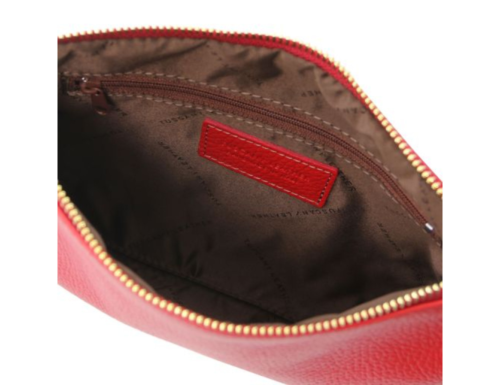 Яскрава жіноча сумка-клатч Tuscany Leather TL142029 LIPSTICK RED - Фотографія № 3