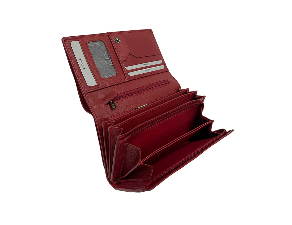 Жіночий шкіряний гаманець червоного кольору Tony Perotti Cortina 5032 rosso - Фотографія № 2