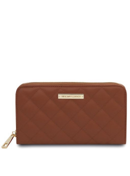 Женский кожаный кошелёк на молнии Penelope Tuscany Leather TL142316 COGNAC