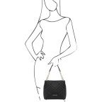 Чорна шкіряна сумочка через плече з Італії TL142220 Black - Фотографія № 106