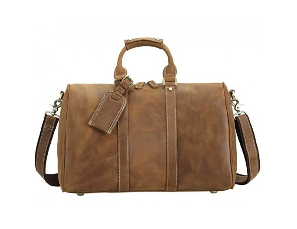 Винтажная дорожная сумка TIDING BAG 0739LB светло-коричневая - Фото № 2