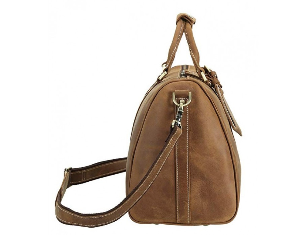 Винтажная дорожная сумка TIDING BAG 0739LB светло-коричневая - Фото № 3