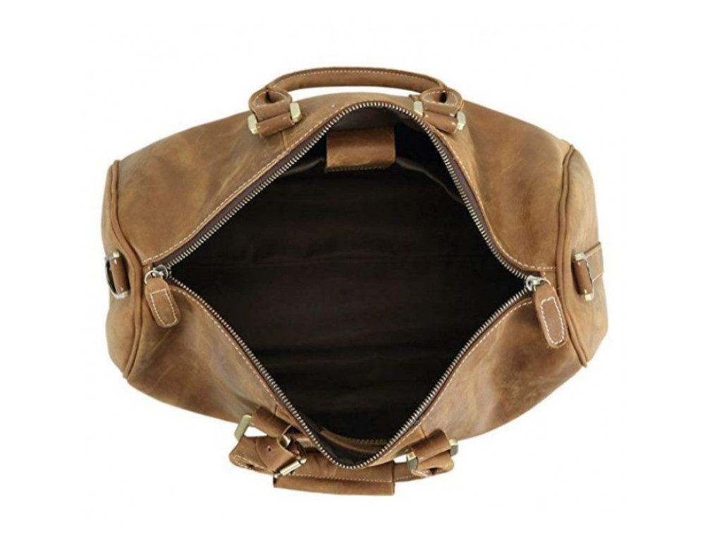 Винтажная дорожная сумка TIDING BAG 0739LB светло-коричневая - Фото № 5