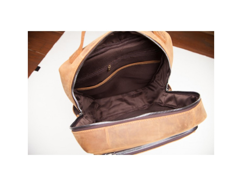 Винтажный городской рюкзак TIDING BAG t0005 коричневый - Фото № 5