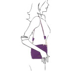 Жіноча шкіряна сумка відро (Італія) фіолетового кольору Tuscany Leather TL142220 PURPLE - Фотографія № 101