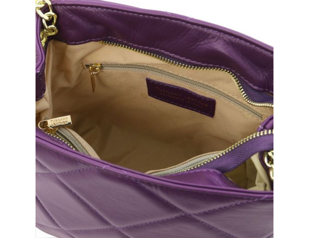 Жіноча шкіряна сумка відро (Італія) фіолетового кольору Tuscany Leather TL142220 PURPLE - Фотографія № 5