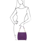 Жіноча шкіряна сумка відро (Італія) фіолетового кольору Tuscany Leather TL142220 PURPLE - Фотографія № 106
