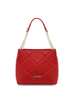 Жіноча шкіряна сумка відро (Італія) TL142220 LIPSTICK RED
