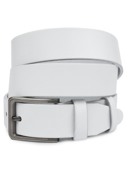 Белый кожаный ремень для джинсов Vintage 20718