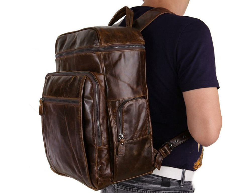 Чоловічий шкіряний рюкзак TIDING BAG 7202C - Фотографія № 2