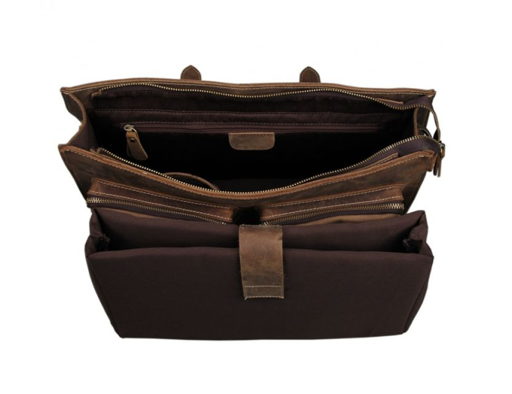 Чоловічий шкіряний портфель TIDING BAG 7105B - Фотографія № 4
