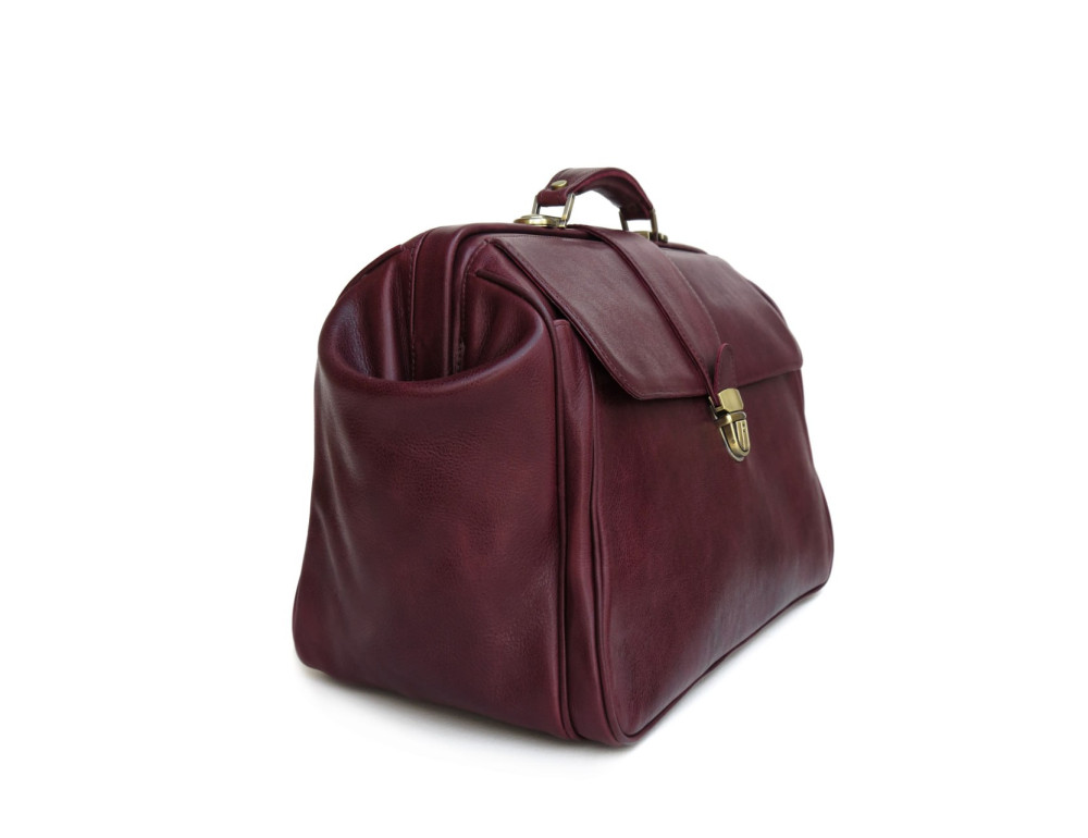 Елітний шкіряний саквояж зі шкіряною підкладкою Newery N8051Bordo - Фотографія № 3