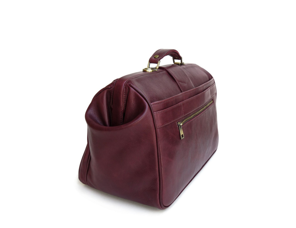 Елітний шкіряний саквояж зі шкіряною підкладкою Newery N8051Bordo - Фотографія № 4