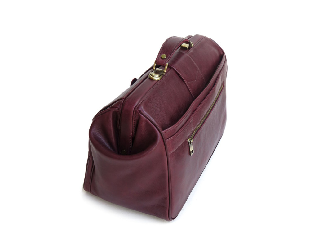Елітний шкіряний саквояж зі шкіряною підкладкою Newery N8051Bordo - Фотографія № 5