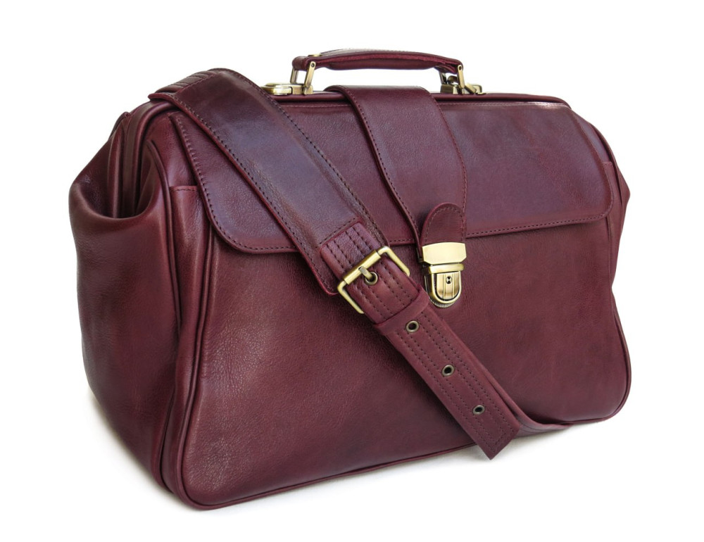 Елітний шкіряний саквояж зі шкіряною підкладкою Newery N8051Bordo - Фотографія № 11