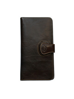 Коричневое портмоне-тревел кожаное Tony Perotti Accademia 2106 moro