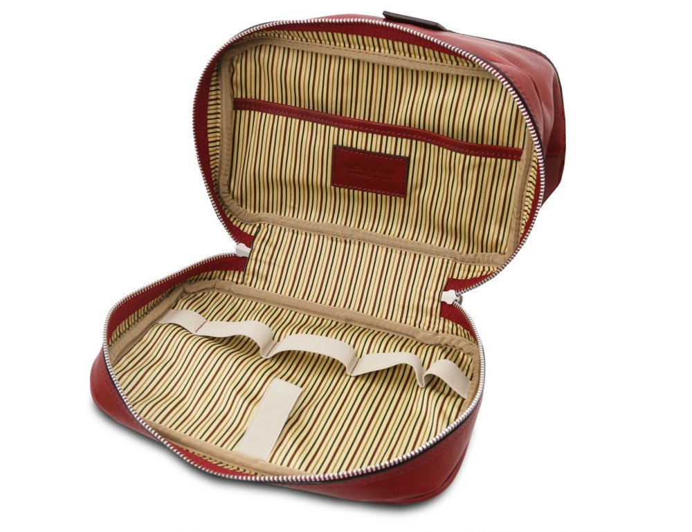 Шкіряний нессер Tuscany Leather TL142204 Red - Фотографія № 4