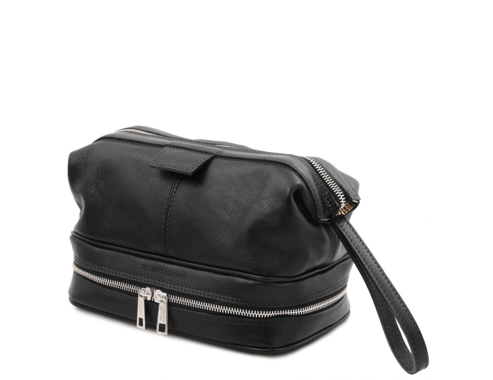 Чоловічий шкіряний нессер чорного кольору Tuscany Leather TL142204 Black - Фотографія № 2