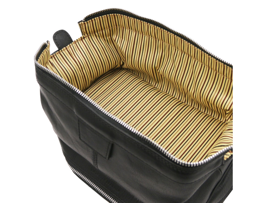 Чоловічий шкіряний нессер чорного кольору Tuscany Leather TL142204 Black - Фотографія № 3