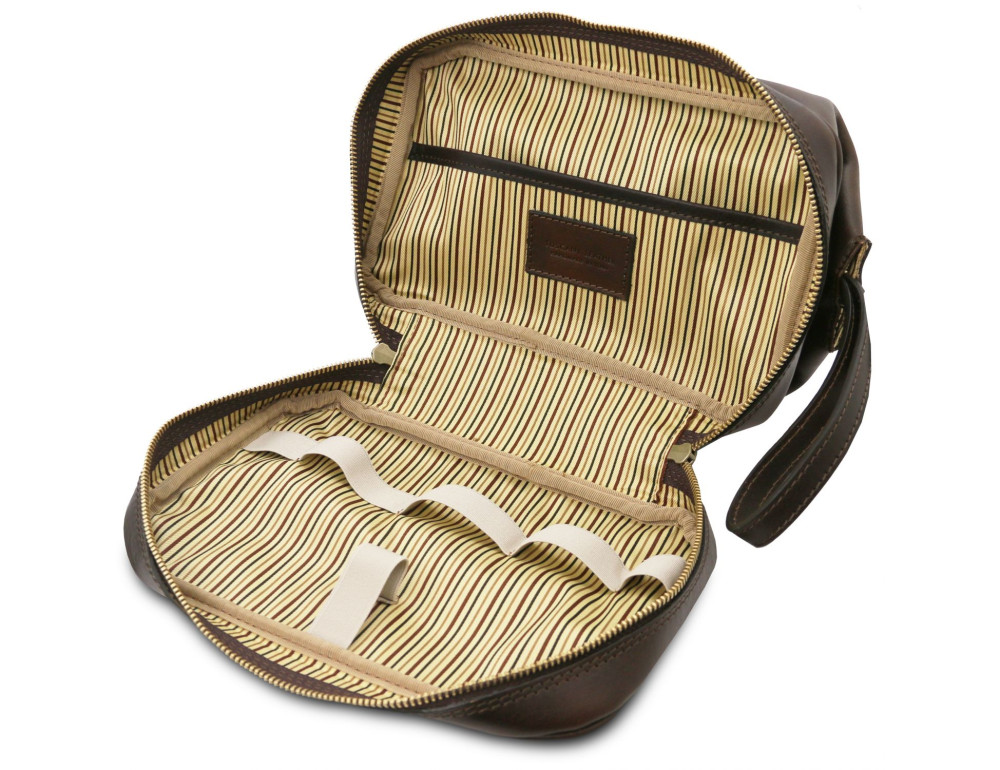 Чоловічий шкіряний нессер Tuscany Leather TL142204 Dark Brown - Фотографія № 4