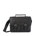 Шкіряна сумка-портфель міні Hill Burry 6198HB Black - Фотографія № 100