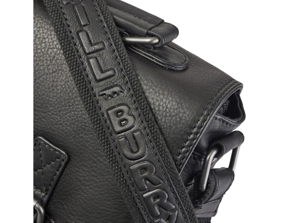 Шкіряна сумка-портфель міні Hill Burry 6198HB Black - Фотографія № 5