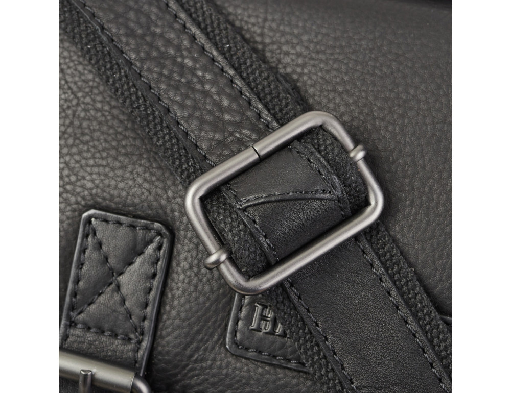 Шкіряна сумка-портфель міні Hill Burry 6198HB Black - Фотографія № 6