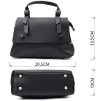 Люксова сумка для жінок з короткою ручкою з натуральної шкіри Vintage 22670 Чорна - Фотографія № 102