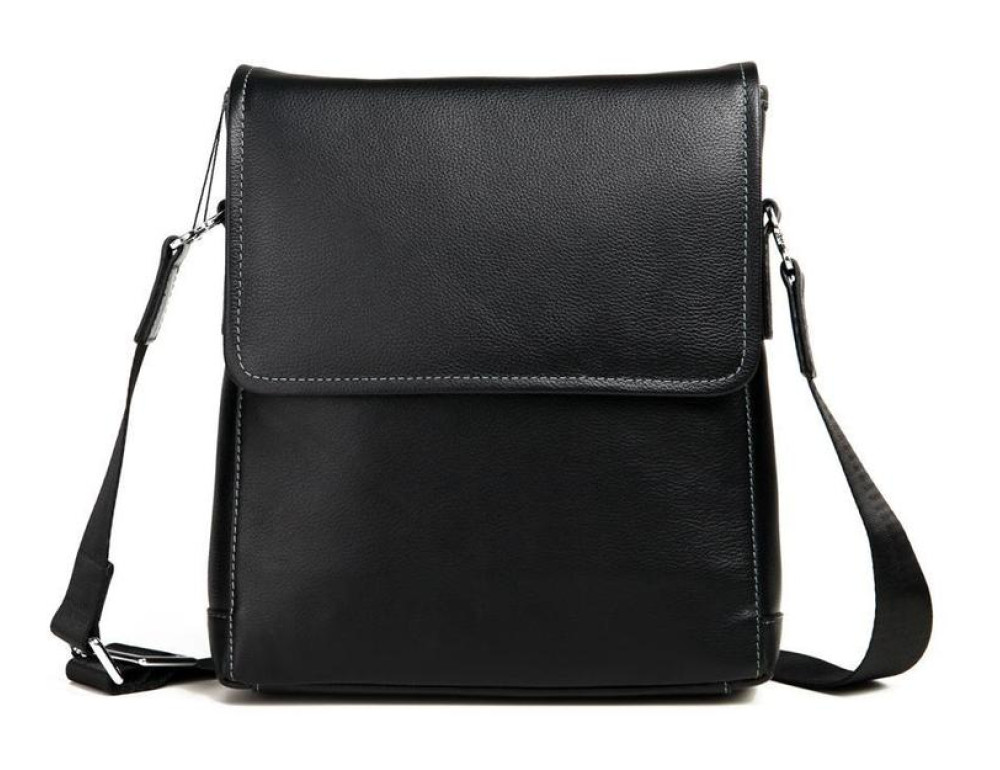 Чёрная сумка через плечо кожаная TIDING BAG M685-2A - Фото № 6