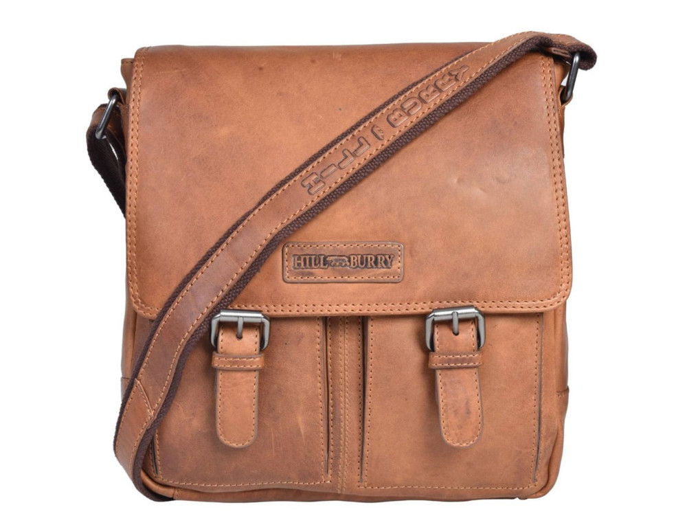 Чоловіча сумка через плече із натуральної шкіри Hill Burry 3076/10024HB Brown - Фотографія № 2