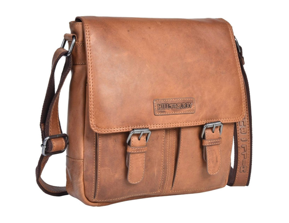 Чоловіча сумка через плече із натуральної шкіри Hill Burry 3076/10024HB Brown - Фотографія № 3