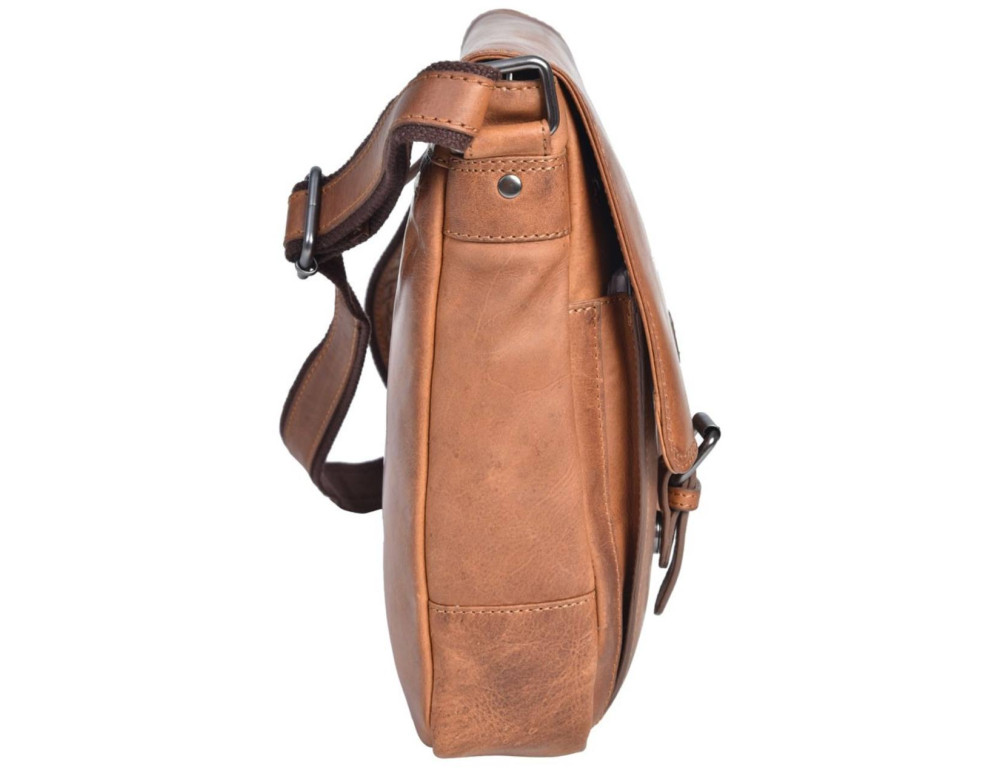 Чоловіча сумка через плече із натуральної шкіри Hill Burry 3076/10024HB Brown - Фотографія № 4