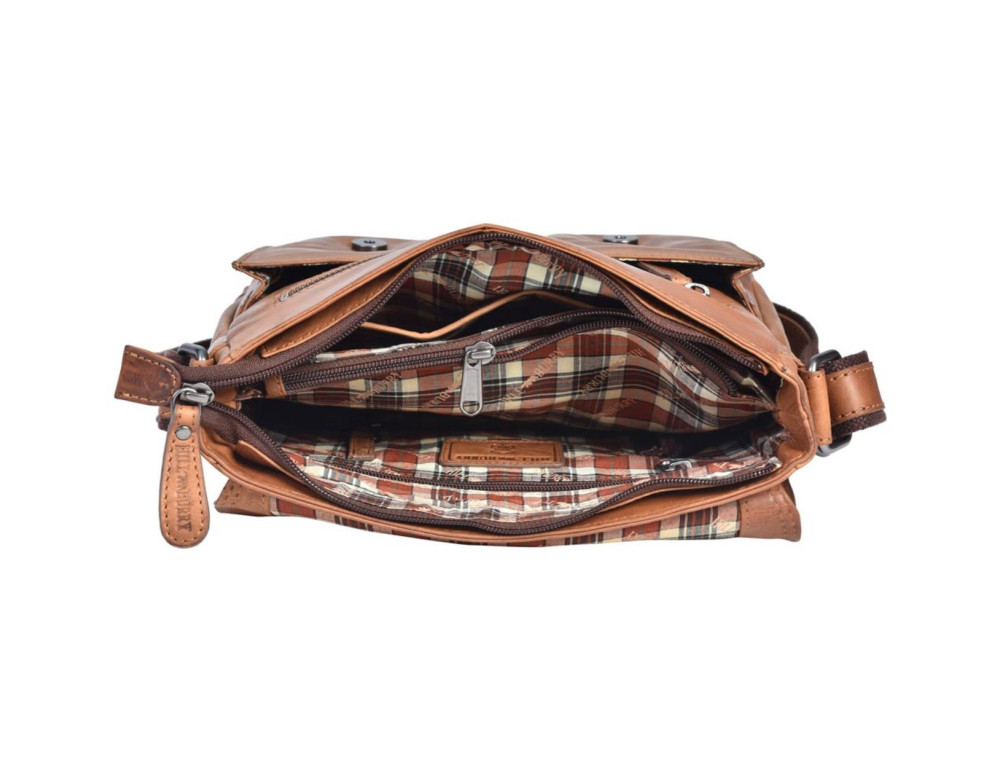 Чоловіча сумка через плече із натуральної шкіри Hill Burry 3076/10024HB Brown - Фотографія № 6