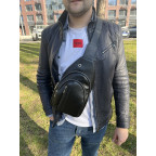 Чоловіча сумка слінг із гладкої телячої шкіри Newery N9014GA - Фотографія № 101
