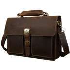 Чоловічий шкіряний портфель TIDING BAG T10315 темно-коричневий - Фотографія № 100