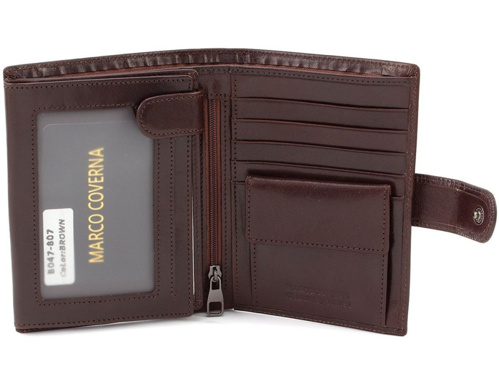 Шкіряне портмоне з кишенями для документів Marco Coverna BK010-807 Brown - Фотографія № 2