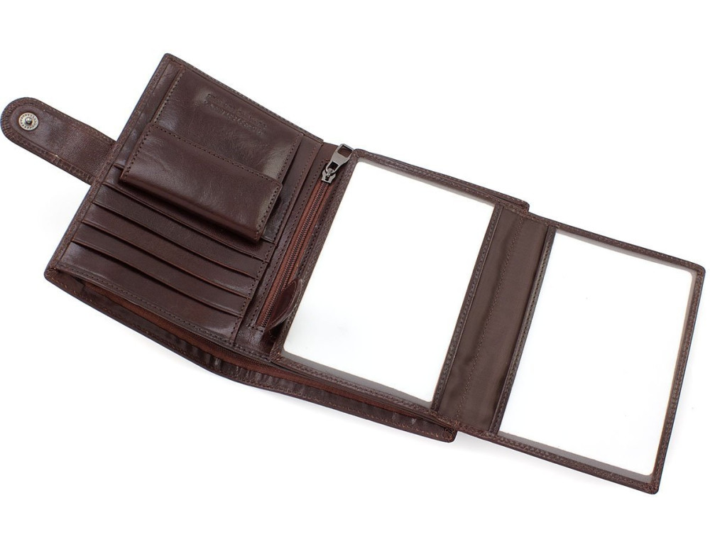 Шкіряне портмоне з кишенями для документів Marco Coverna BK010-807 Brown - Фотографія № 4