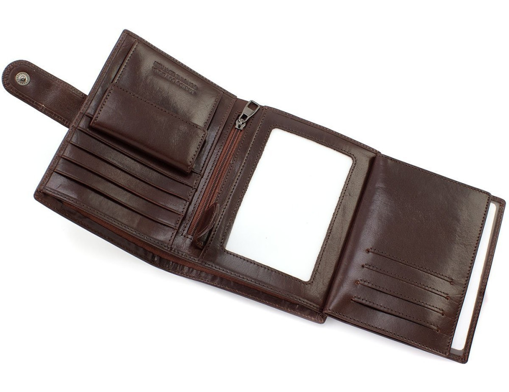 Шкіряне портмоне з кишенями для документів Marco Coverna BK010-807 Brown - Фотографія № 5