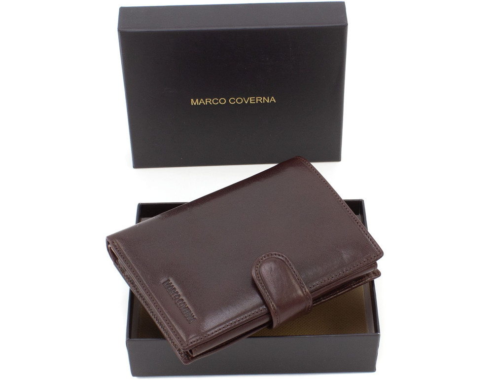 Шкіряне портмоне з кишенями для документів Marco Coverna BK010-807 Brown - Фотографія № 7
