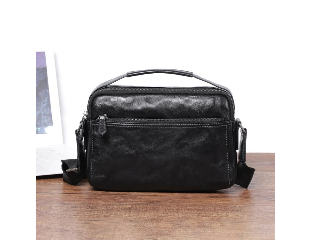 Сумка чоловіча через плече із натуральної шкіри Bexhill Bx3023 Black - Фотографія № 4