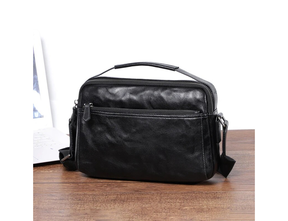 Сумка чоловіча через плече із натуральної шкіри Bexhill Bx3023 Black - Фотографія № 7