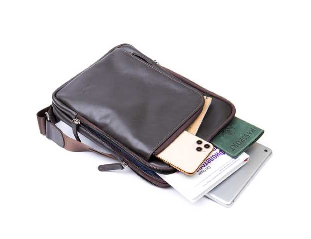 Тонка чоловіча сумка на два відділення SHVIGEL 11282 - Фотографія № 4