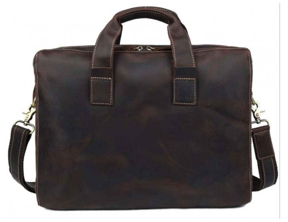 Шкіряна сумка TIDING BAG 7167R коричнева - Фотографія № 2