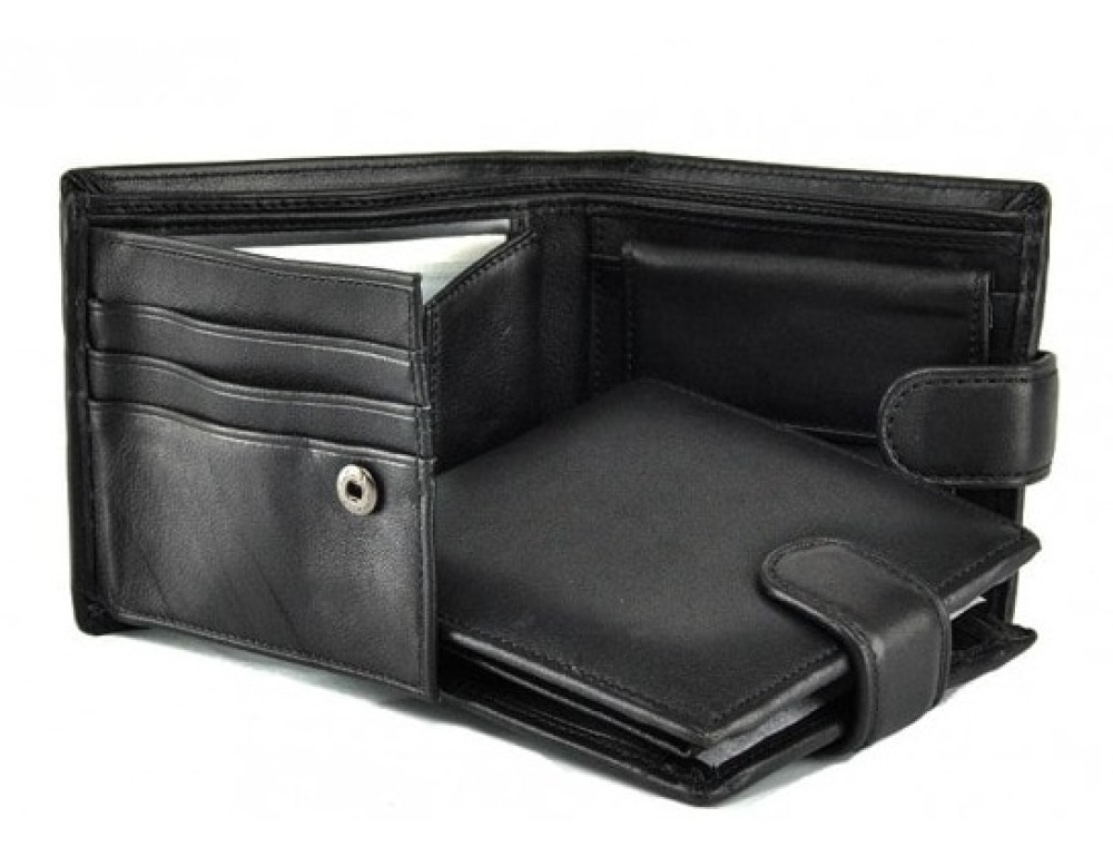 Шкіряний портмоне Tiding Bag A7-685A чорний - Фотографія № 3