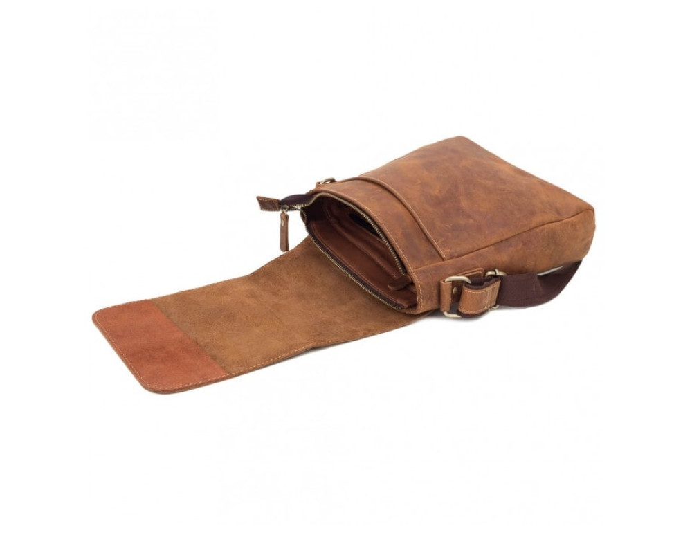 Месенджер зі шкіри коричневого кольору Tiding Bag G1157B - Фотографія № 4
