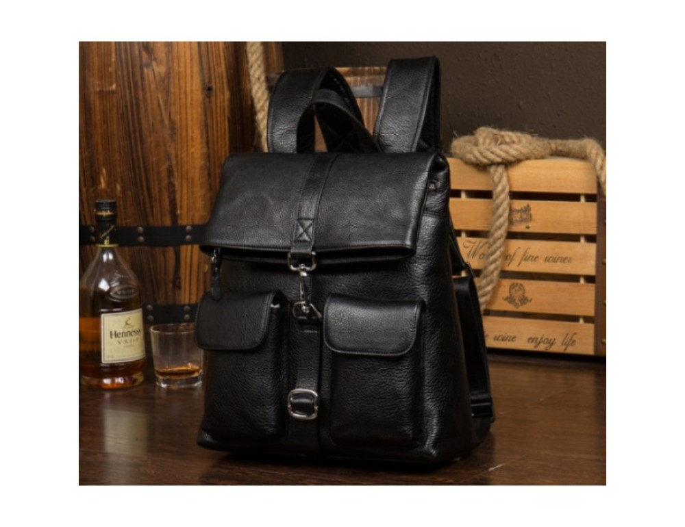 Шкіряний рюкзак TIDING BAG B3-062A чорний - Фотографія № 2